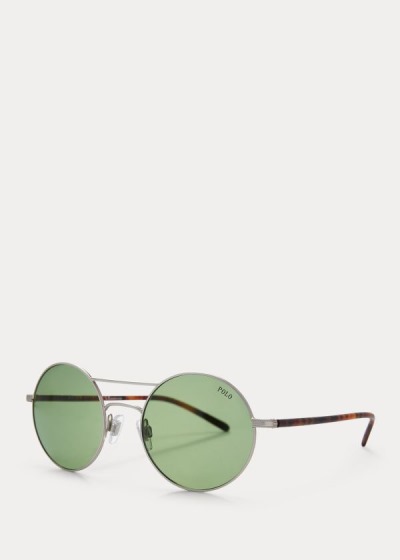 Gafas De Sol Polo Ralph Lauren Mujer Plateados - Double-Bridge Round - SKNAX8629